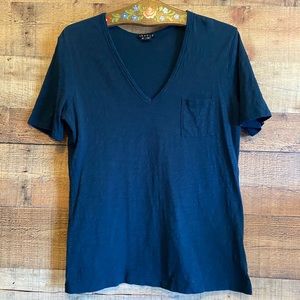 EUC Theory V Neck T-Shirt Heathered Navy M